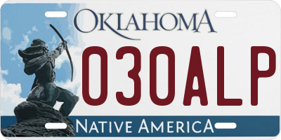 OK license plate 030ALP
