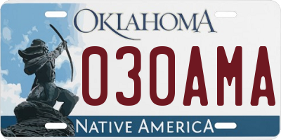 OK license plate 030AMA