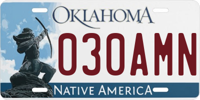 OK license plate 030AMN