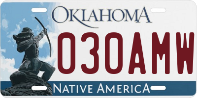 OK license plate 030AMW