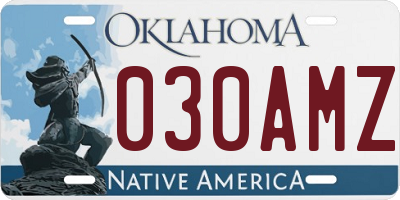 OK license plate 030AMZ