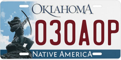 OK license plate 030AOP