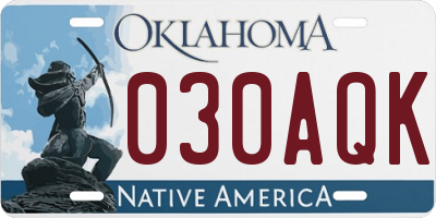 OK license plate 030AQK
