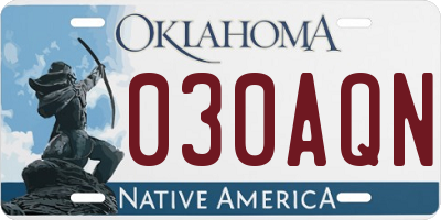 OK license plate 030AQN