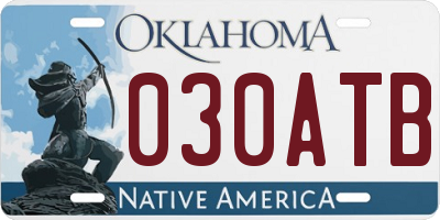 OK license plate 030ATB