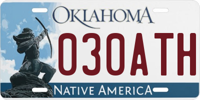 OK license plate 030ATH