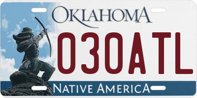 OK license plate 030ATL