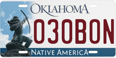 OK license plate 030BON