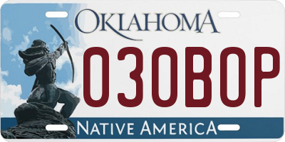 OK license plate 030BOP