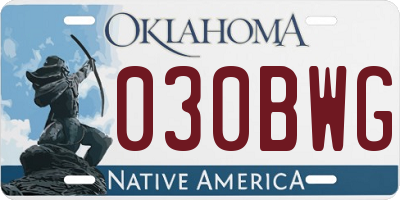 OK license plate 030BWG