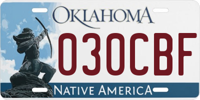 OK license plate 030CBF