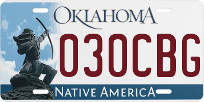 OK license plate 030CBG