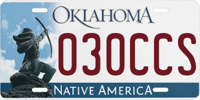 OK license plate 030CCS