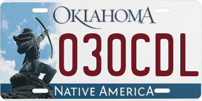 OK license plate 030CDL