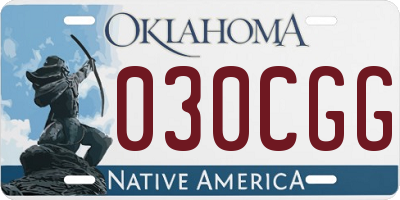 OK license plate 030CGG