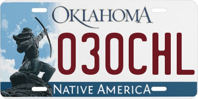 OK license plate 030CHL