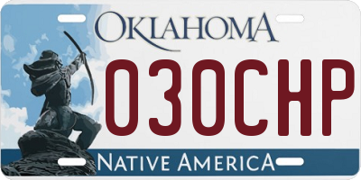 OK license plate 030CHP