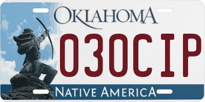 OK license plate 030CIP