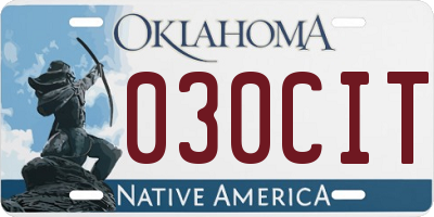OK license plate 030CIT