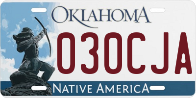 OK license plate 030CJA