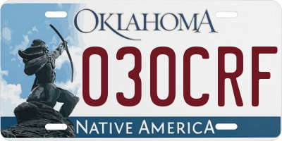 OK license plate 030CRF