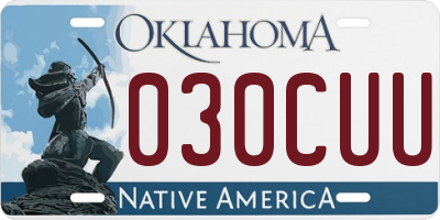 OK license plate 030CUU