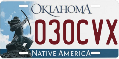 OK license plate 030CVX