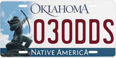 OK license plate 030DDS