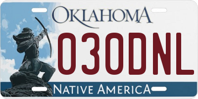 OK license plate 030DNL