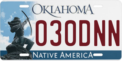 OK license plate 030DNN