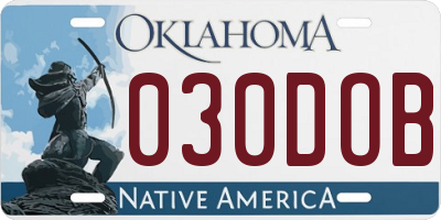 OK license plate 030DOB