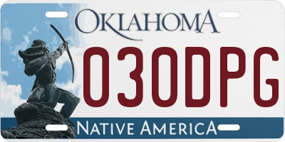 OK license plate 030DPG