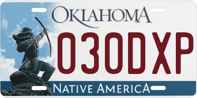 OK license plate 030DXP