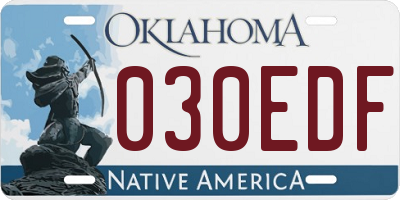 OK license plate 030EDF