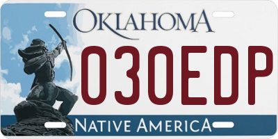 OK license plate 030EDP