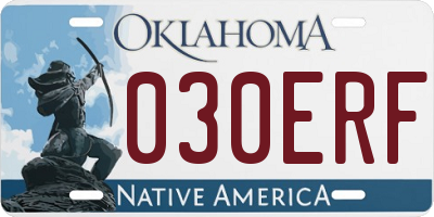 OK license plate 030ERF