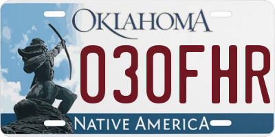 OK license plate 030FHR