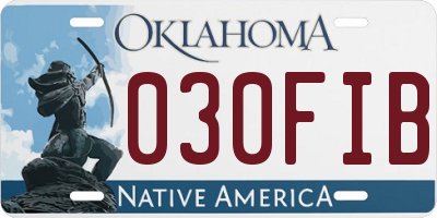 OK license plate 030FIB