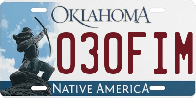 OK license plate 030FIM