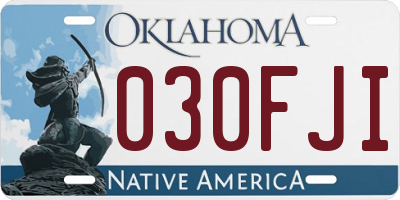 OK license plate 030FJI