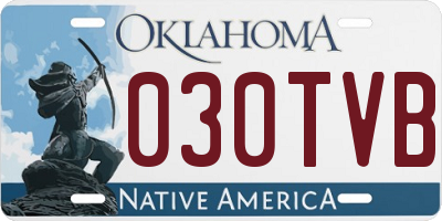 OK license plate 030TVB