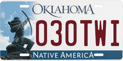 OK license plate 030TWI