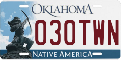 OK license plate 030TWN