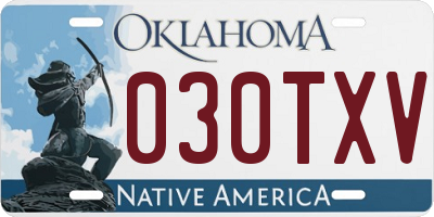 OK license plate 030TXV