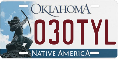 OK license plate 030TYL