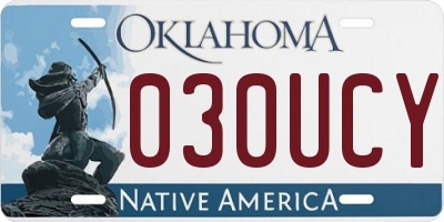 OK license plate 030UCY