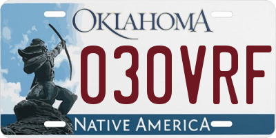 OK license plate 030VRF