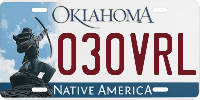 OK license plate 030VRL