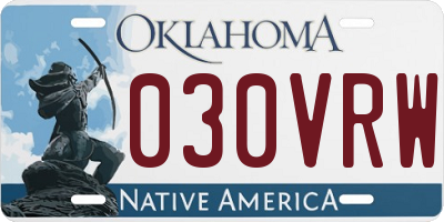 OK license plate 030VRW