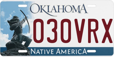OK license plate 030VRX